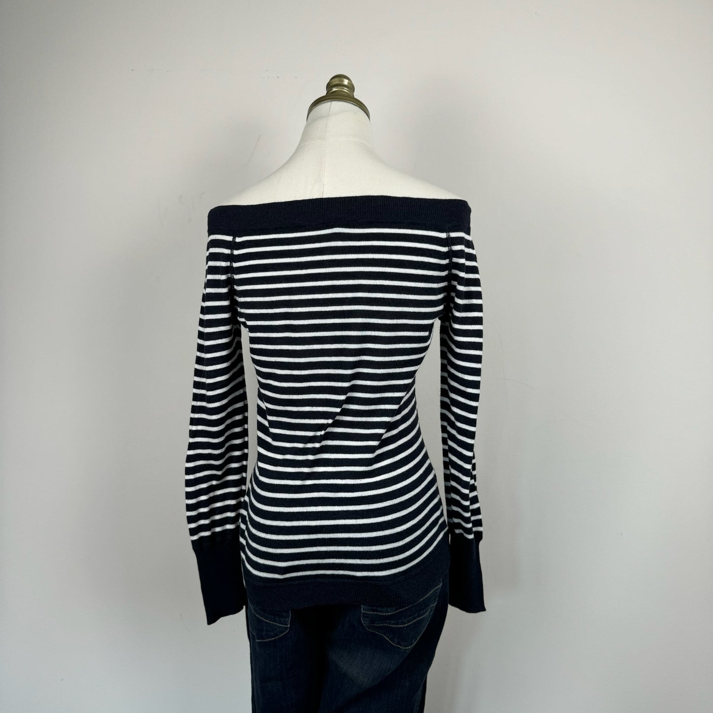 Off The Shoulder Striped Knit Top