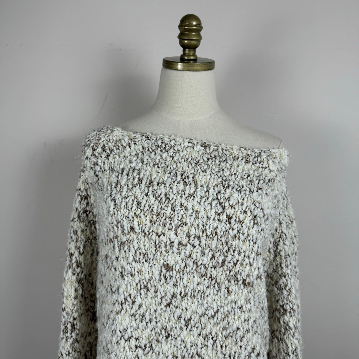 Off The Shoulder Oatmeal Sweater