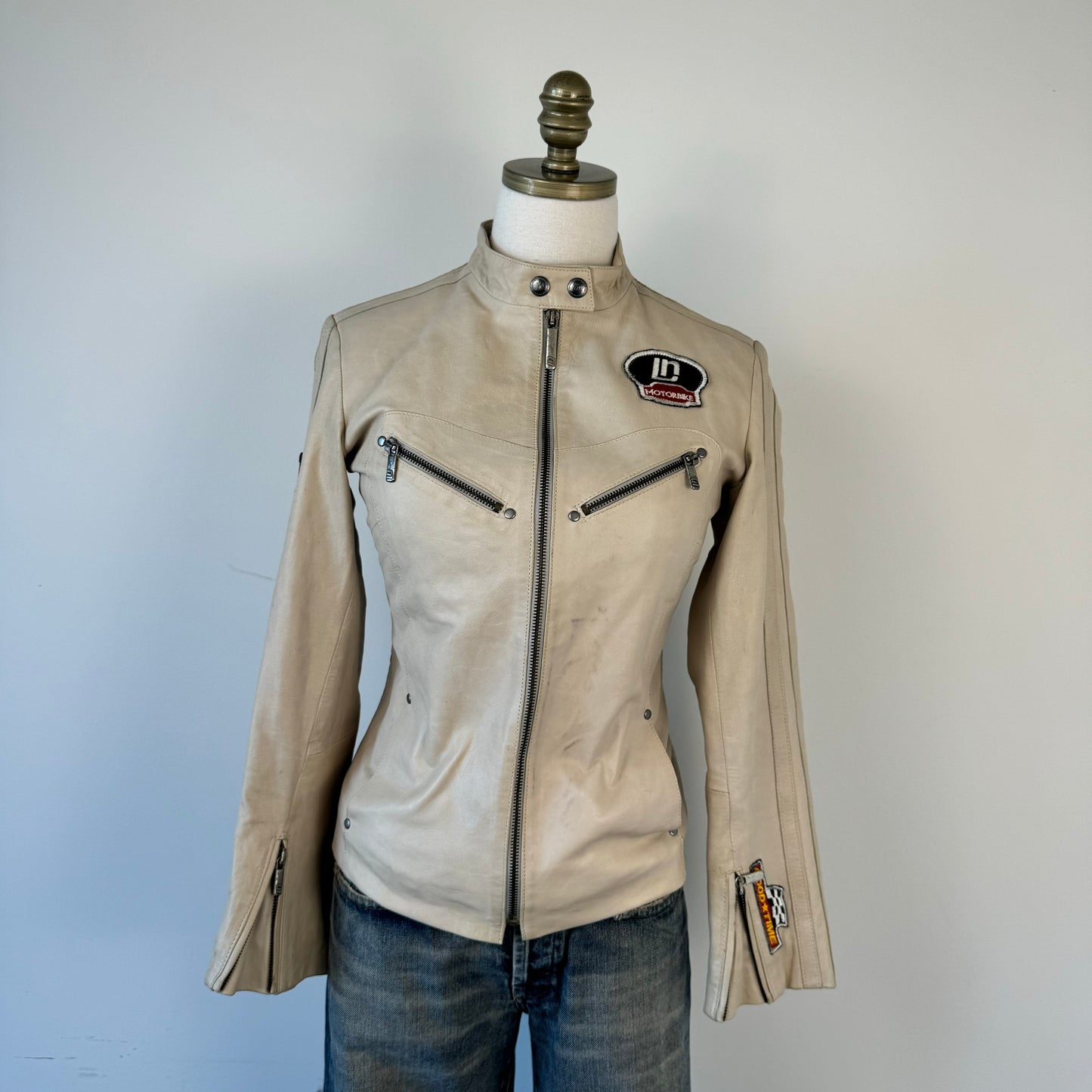 Vintage Moto Racer Leather Jacket
