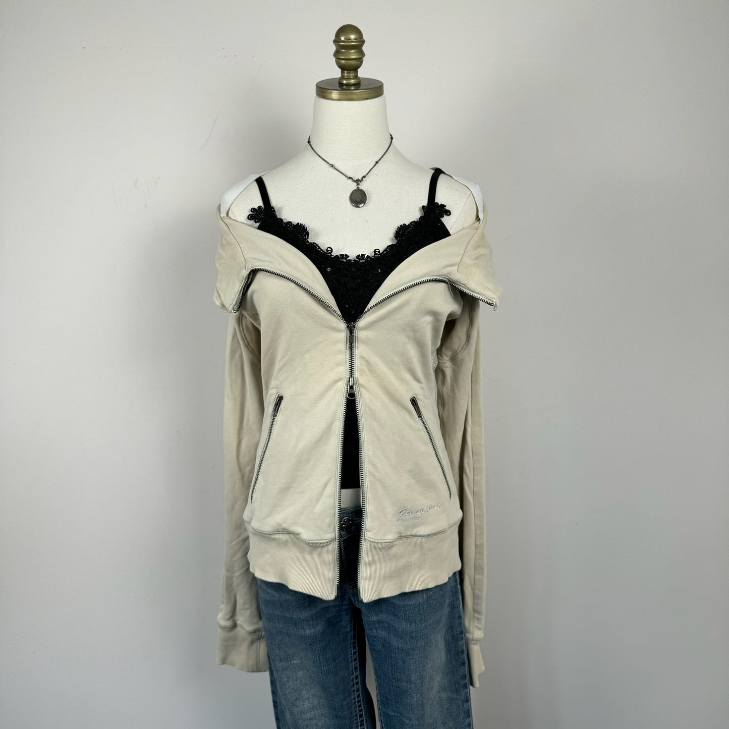 Parasuco Beige Double Zip Sweater