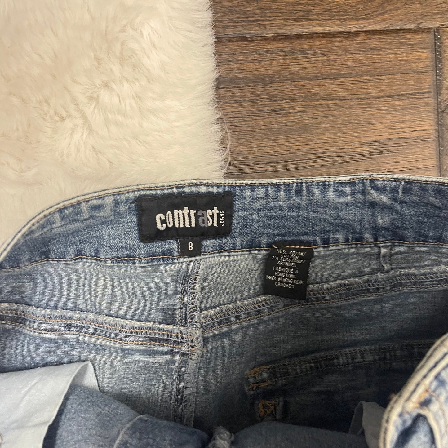 Vintage Light Wash Denim Midi Skirt