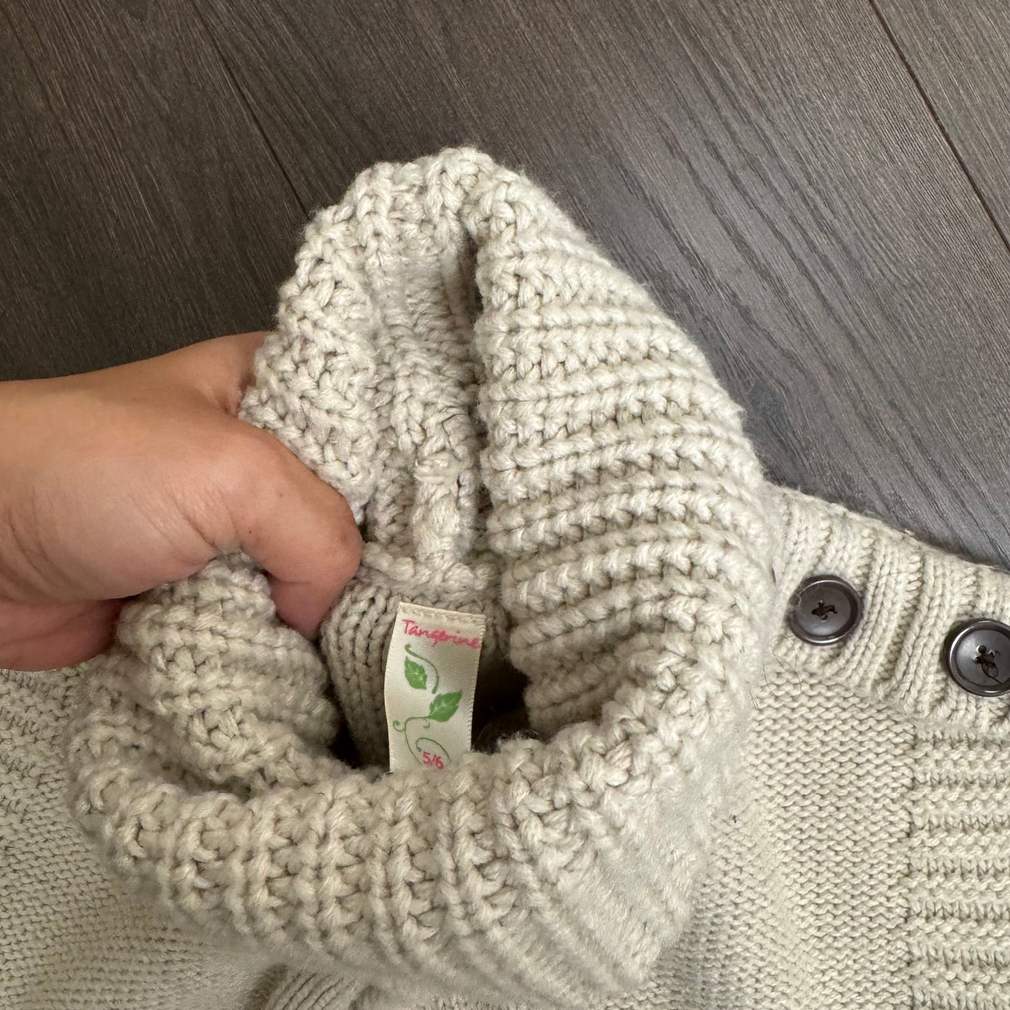 Cream Cable Knit Turtleneck Short Sleeve Top