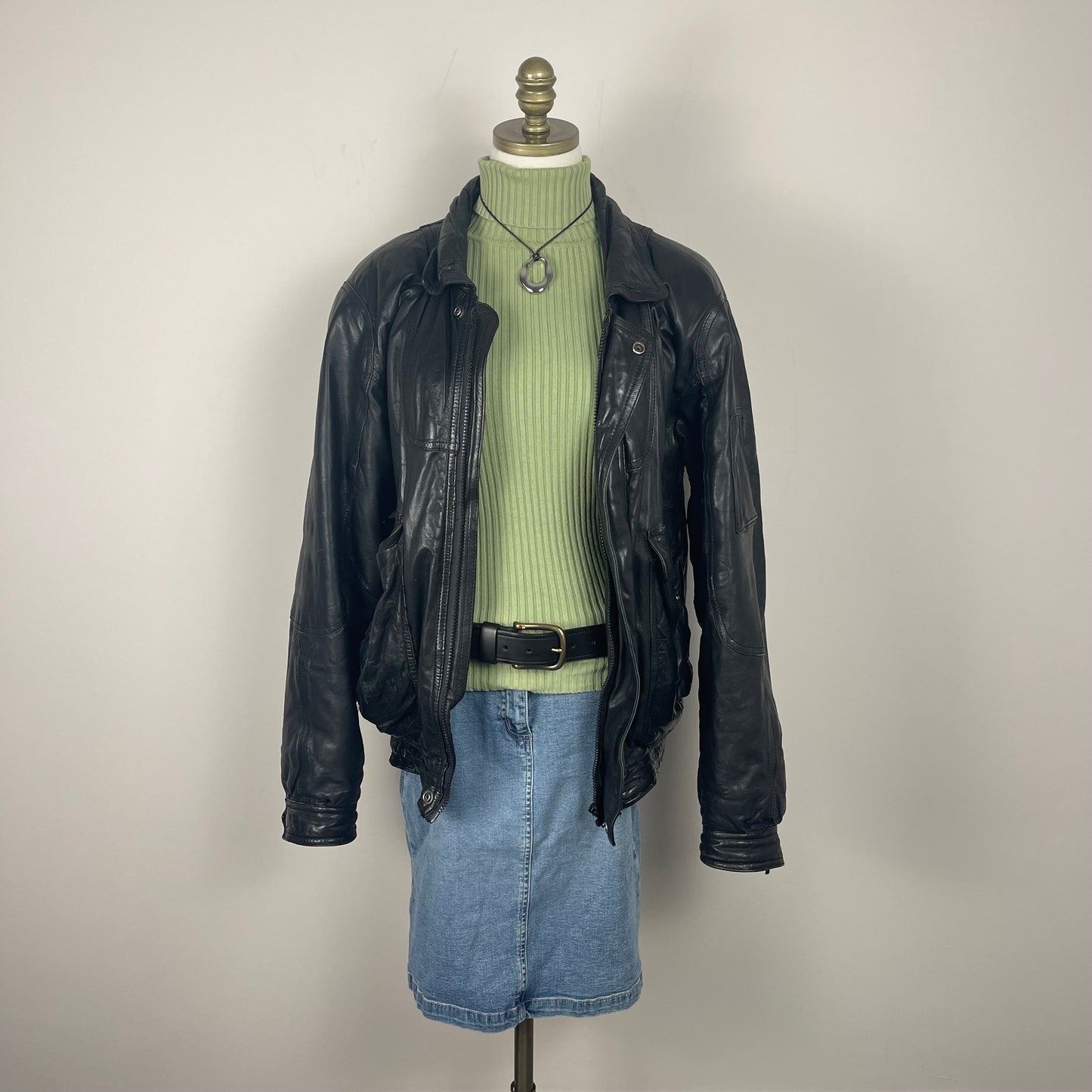 Vintage Light Wash Denim Midi Skirt