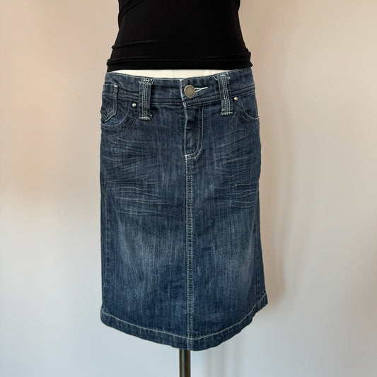 Vintage Denim Midi Skirt
