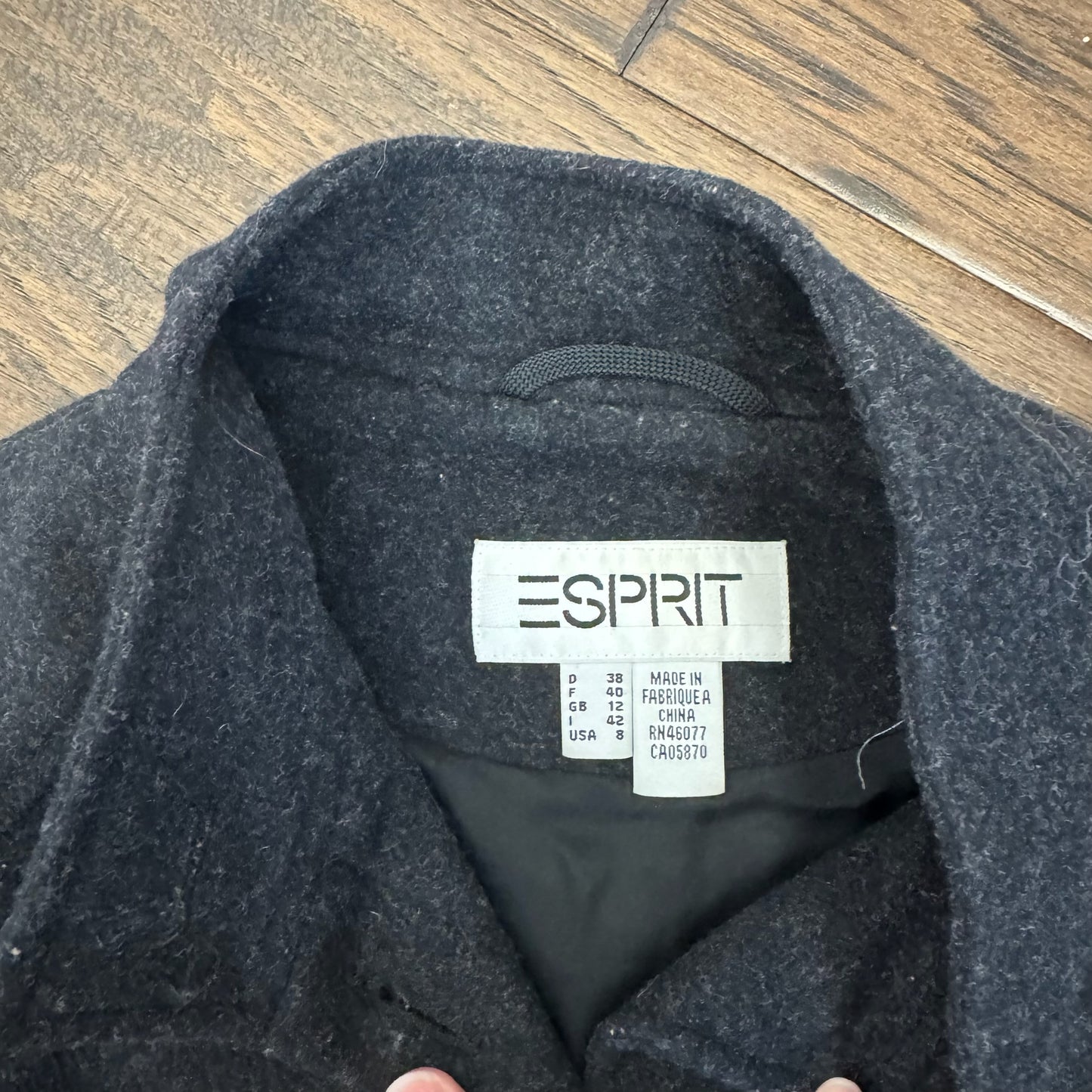 Grey Wool Button Up Jacket