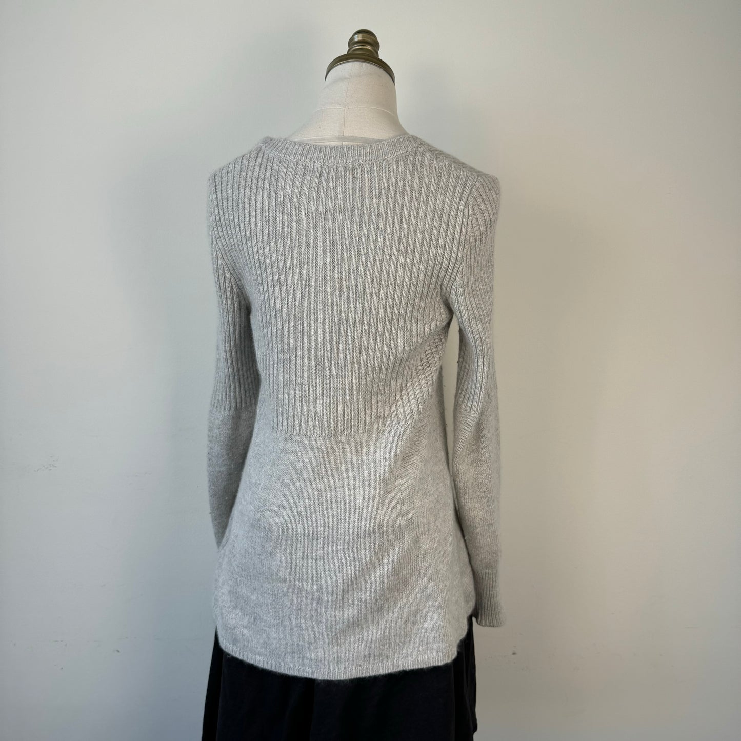 Grey Babydoll Open Front Cardigan