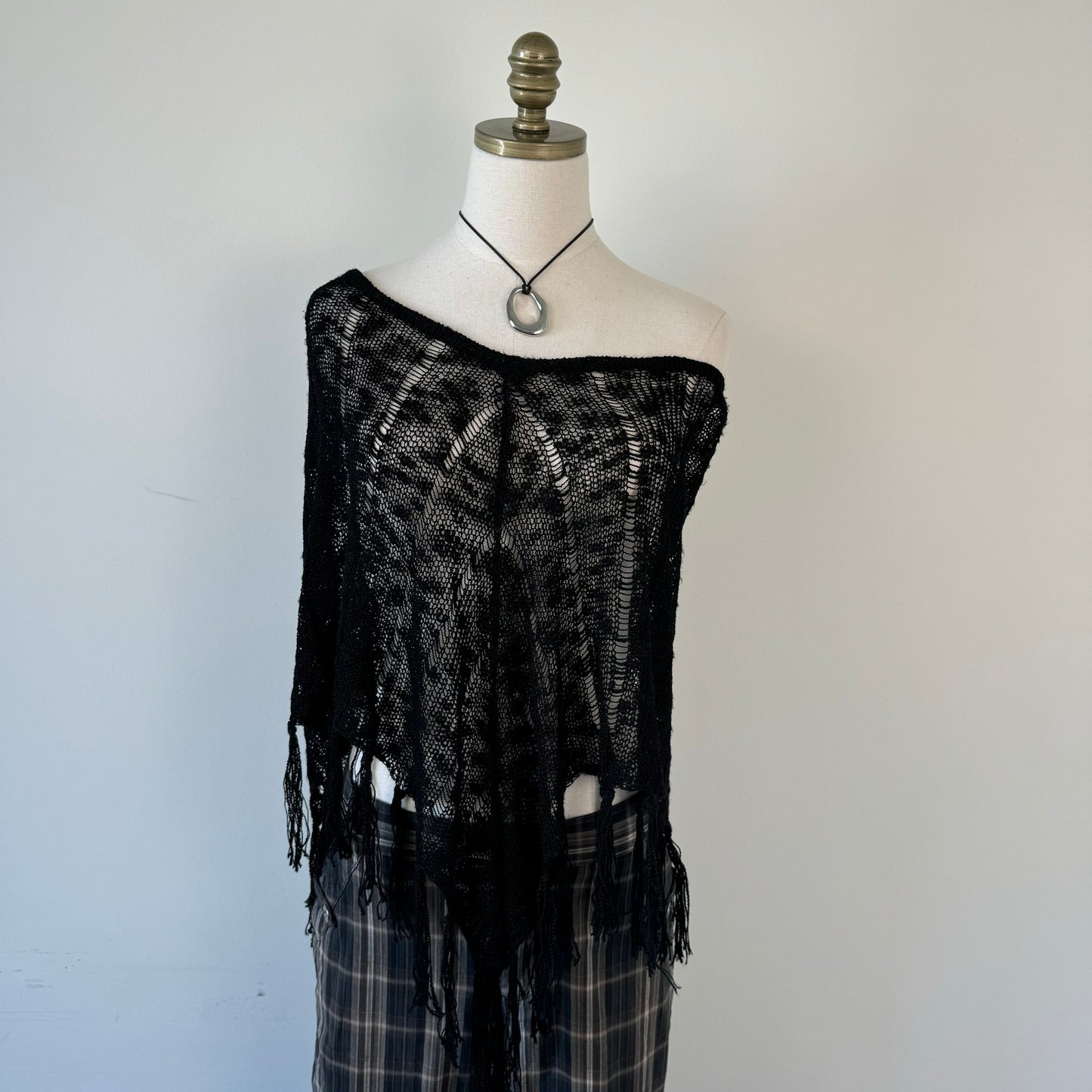 Vintage Crochet Knit Poncho