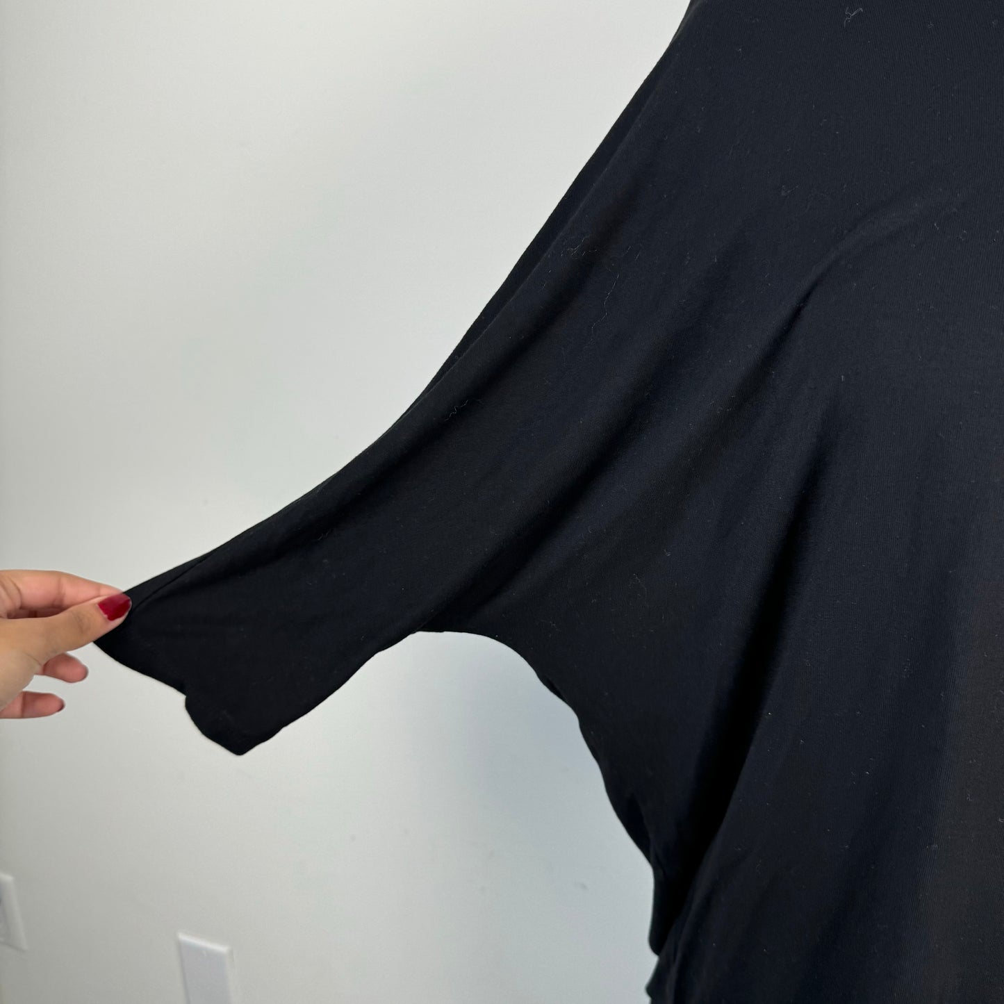 Black Slinky Off Shoulder Dolman Top