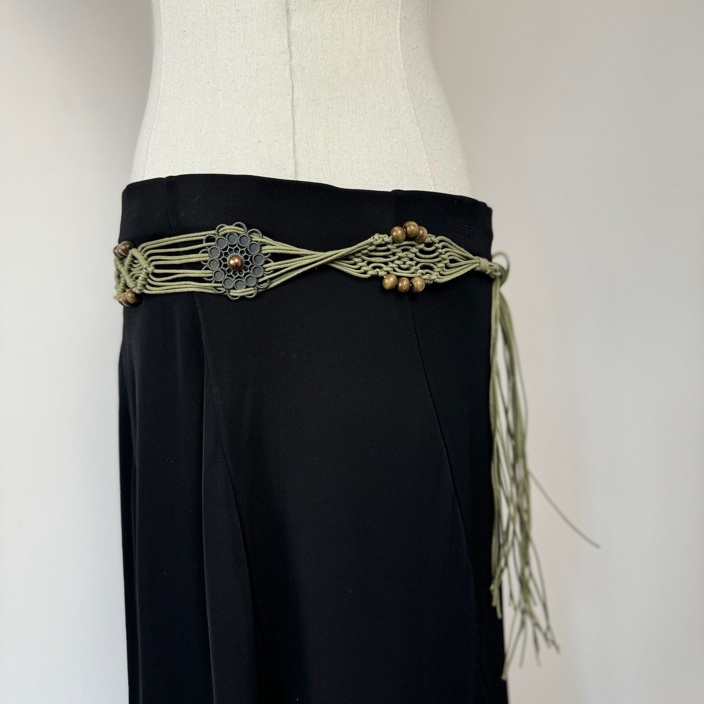 Boho Sage Green Tassle Belt