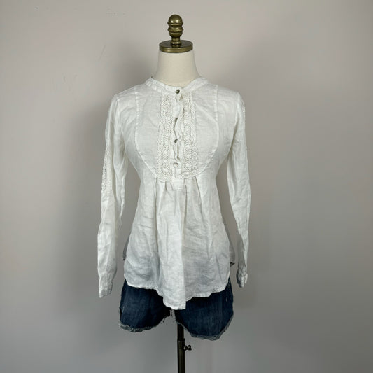 Boho Linen White Euro Summer Top