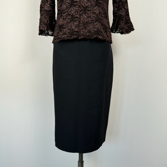 Black Pencil Midi Skirt