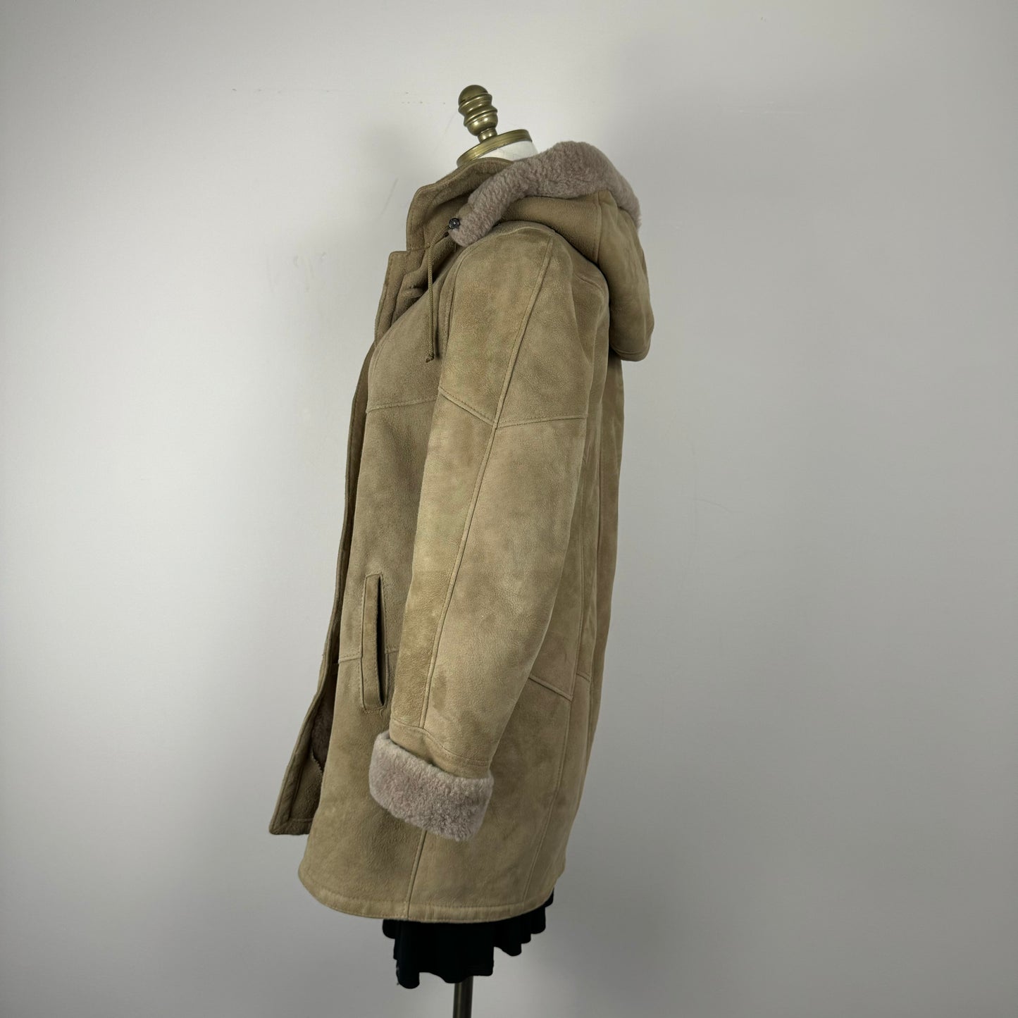 Vintage Suede Shearling Coat