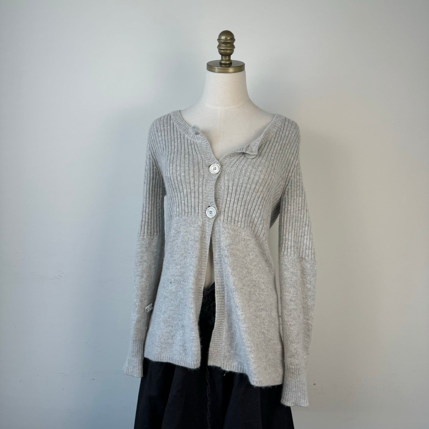 Grey Babydoll Open Front Cardigan