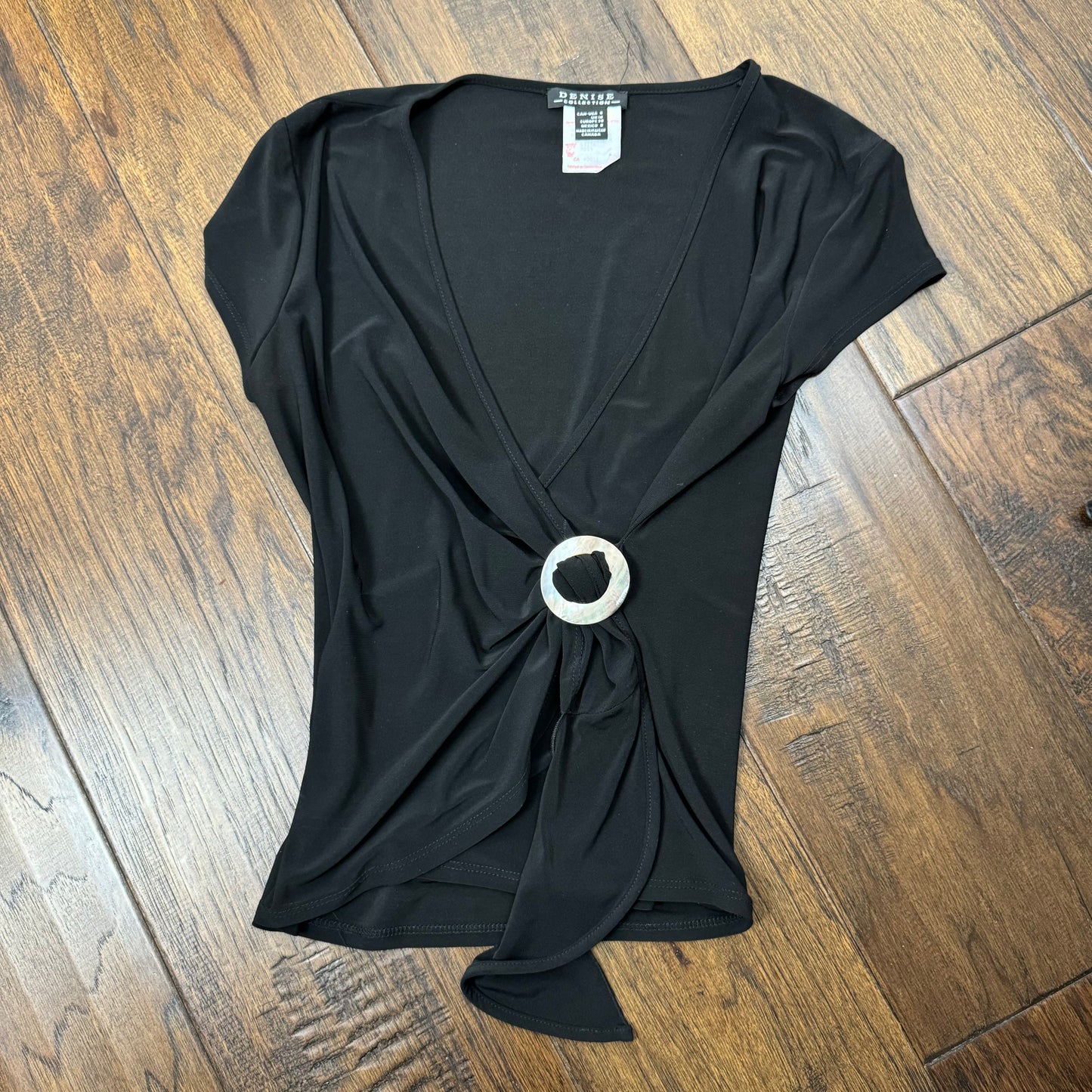 Y2K Black Wrap Top