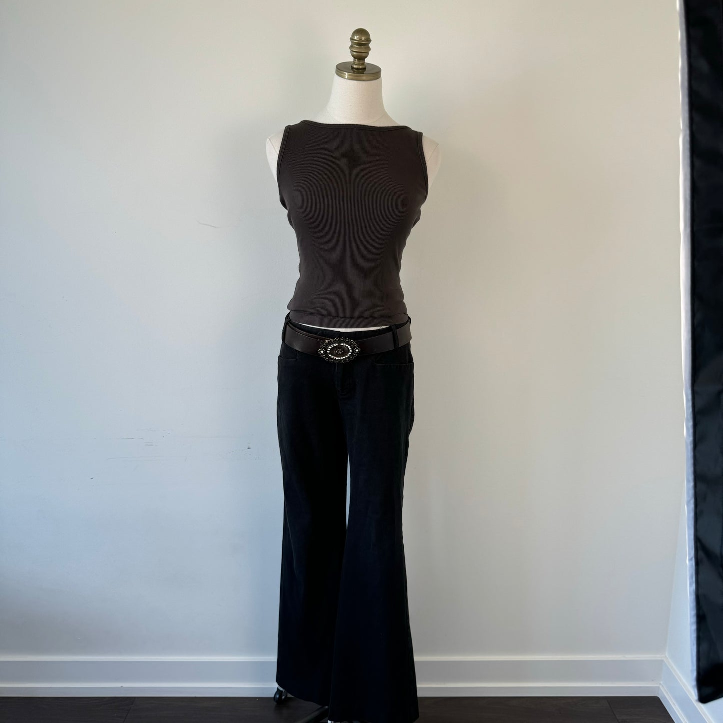 Black Low Rise Office Siren Trousers