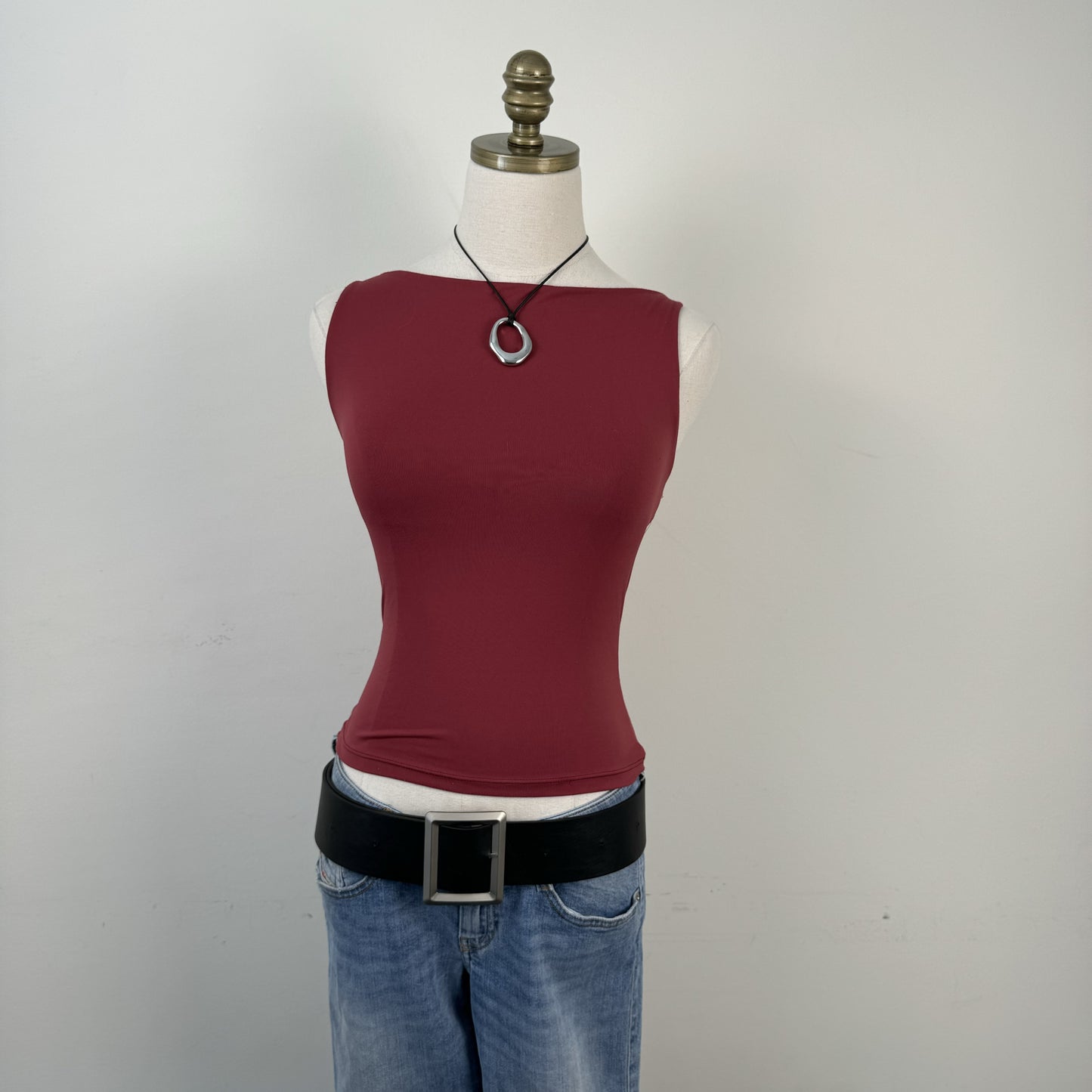 Vintage Boat Neck Sleeveless Top – view 4