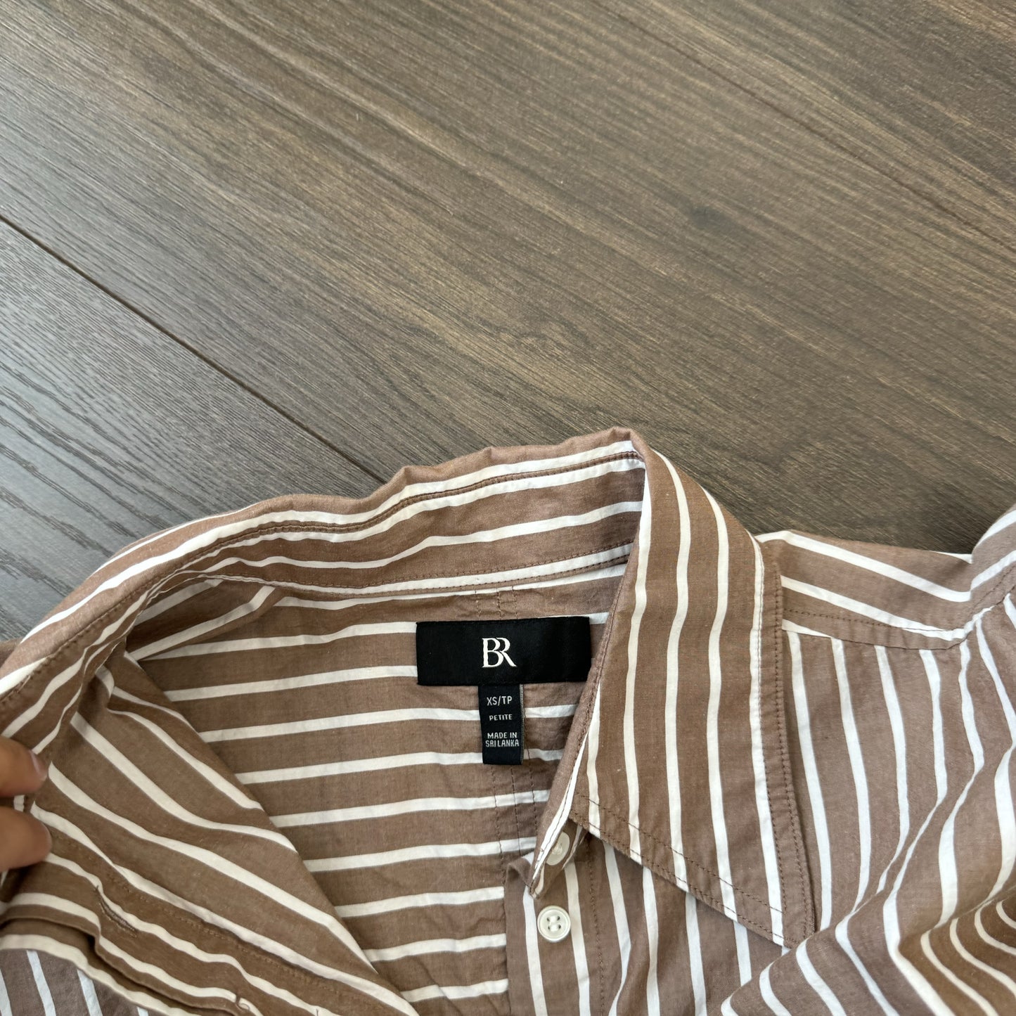 Brown Striped Button Up Top – view 10
