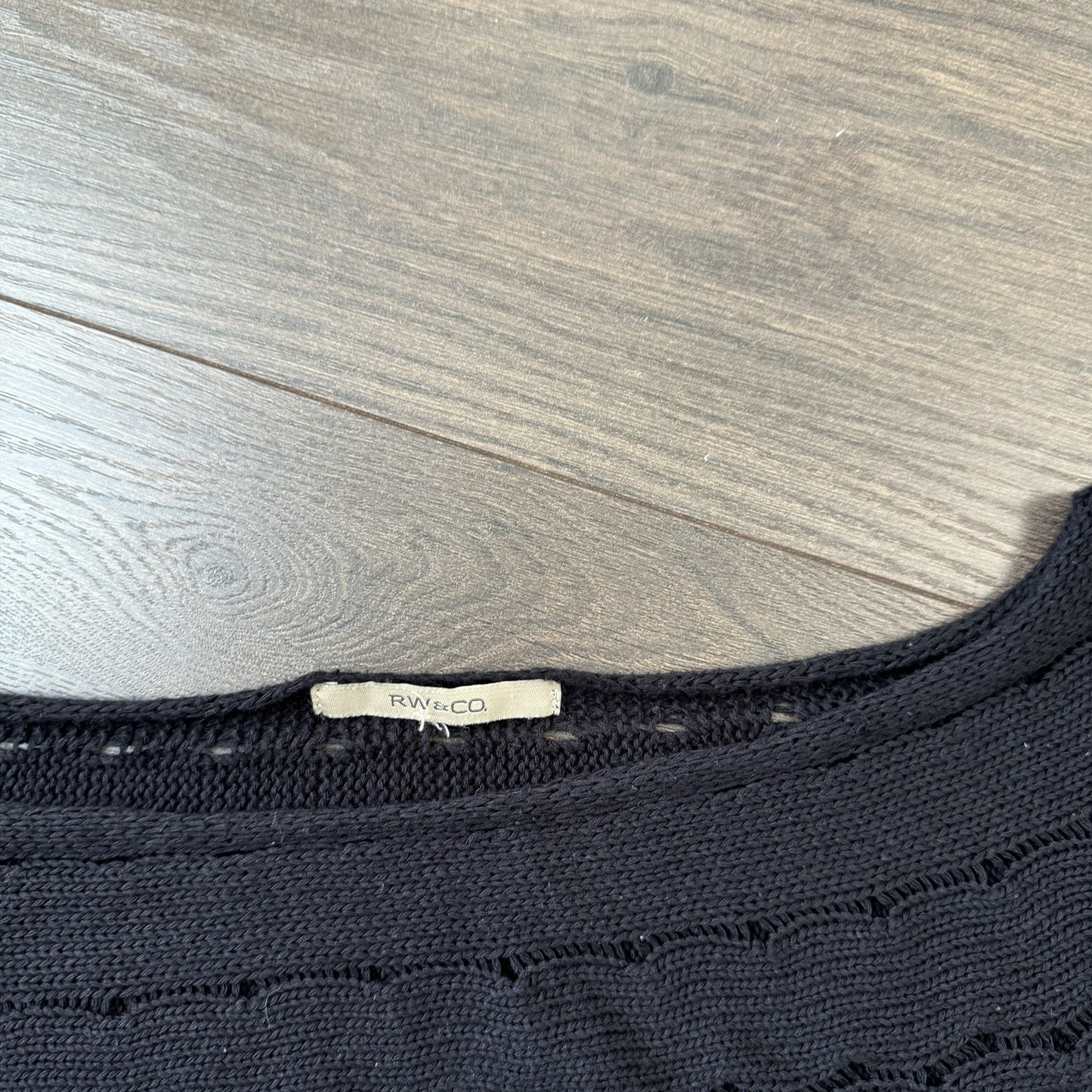 Black Off Shoulder Open Knit Top – view 10