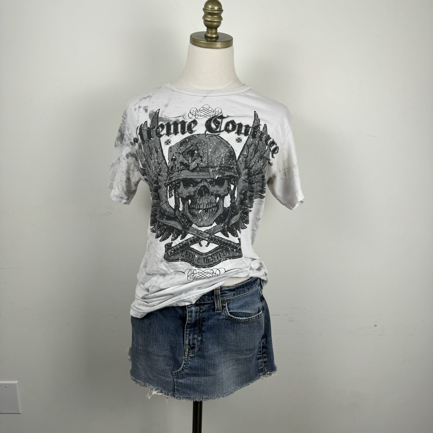 Xtreme Couture Y2K White Skull Graphic Tee – view 2