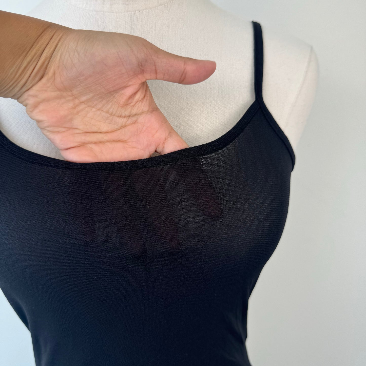 Vintage Black Semi Sheer Mesh Tank Top