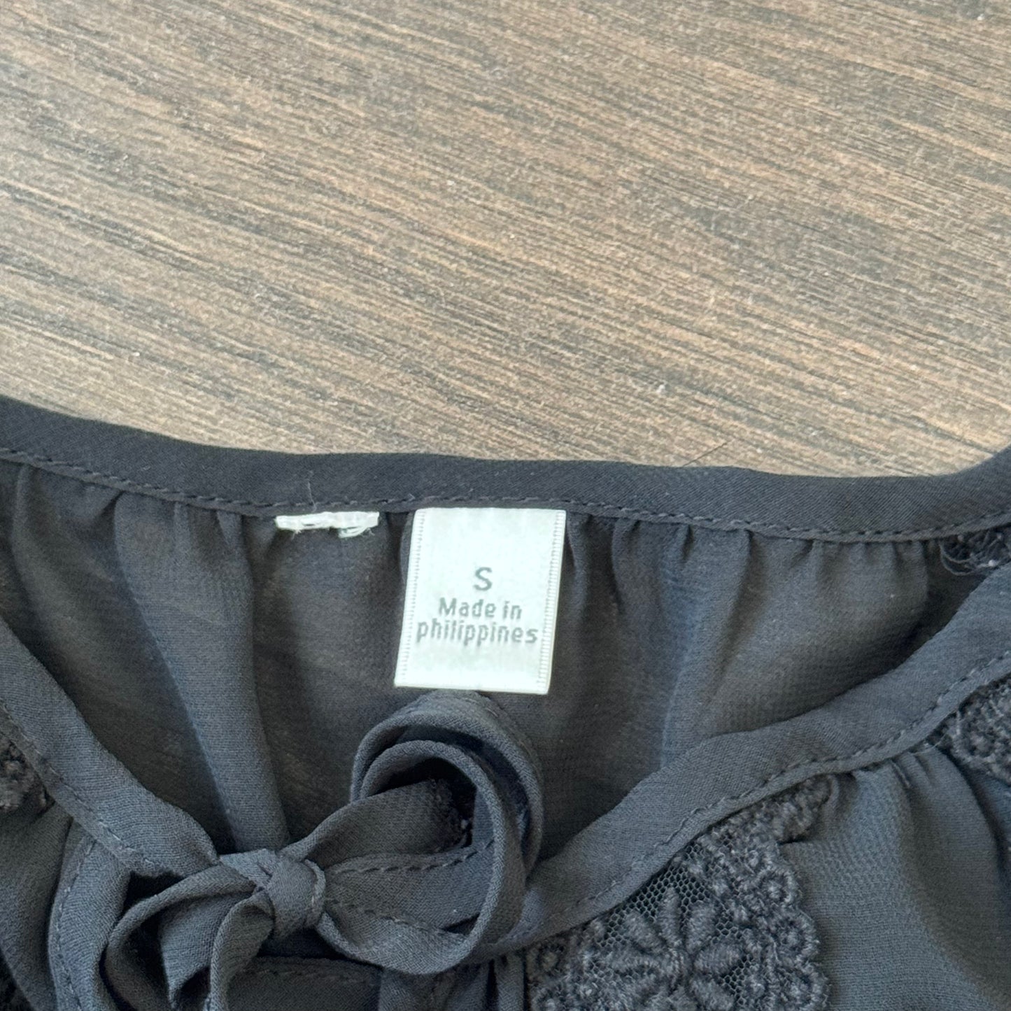 Black Off Shoulder Semi Sheer Chiffon Blouse