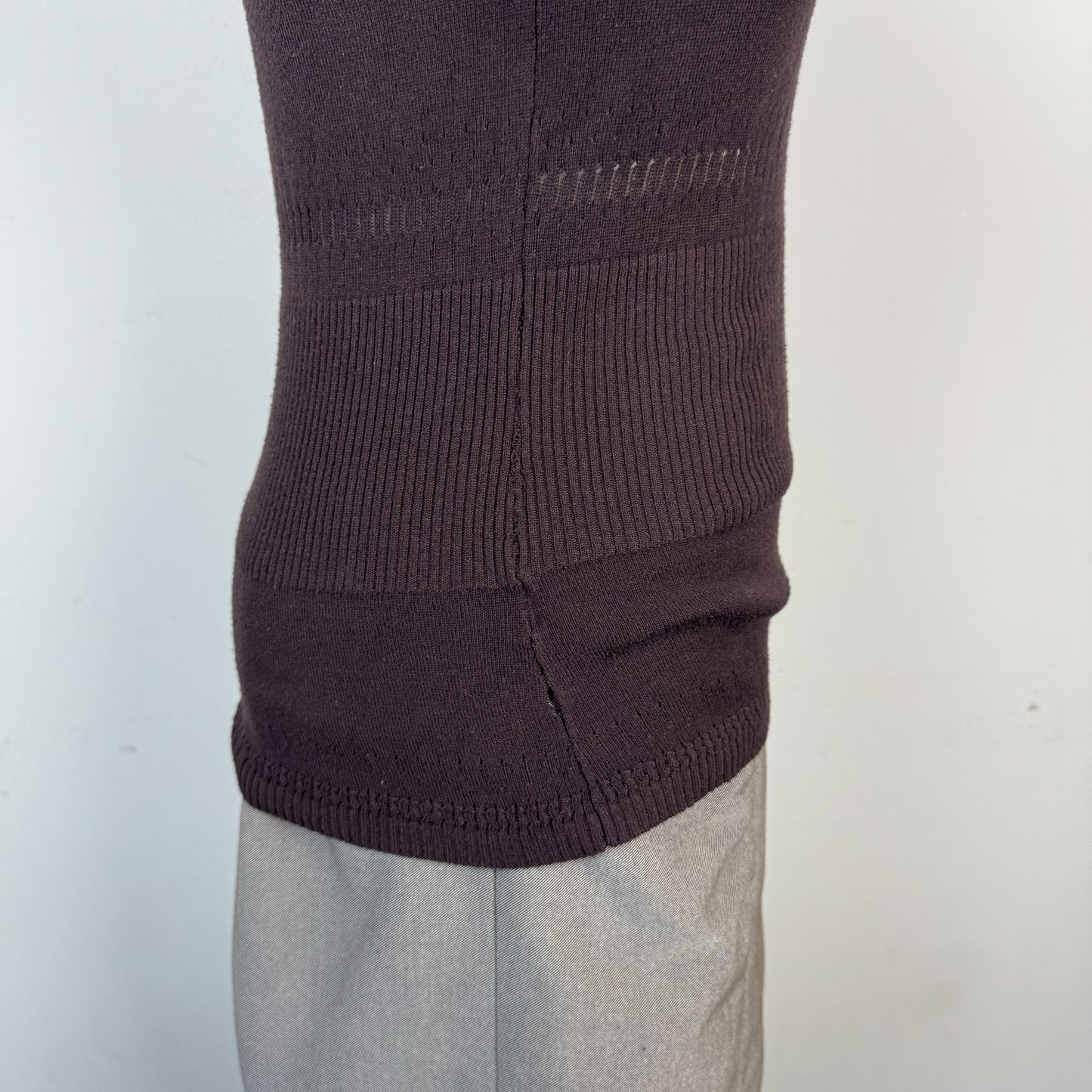 Mango Brown Knit Fitted Scoop Neck Sweater with Tie Detail – view 8