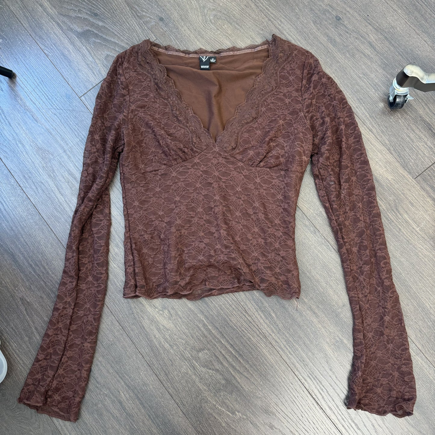 Y2K Brown Lace Bell Sleeve Babydoll Top – view 12