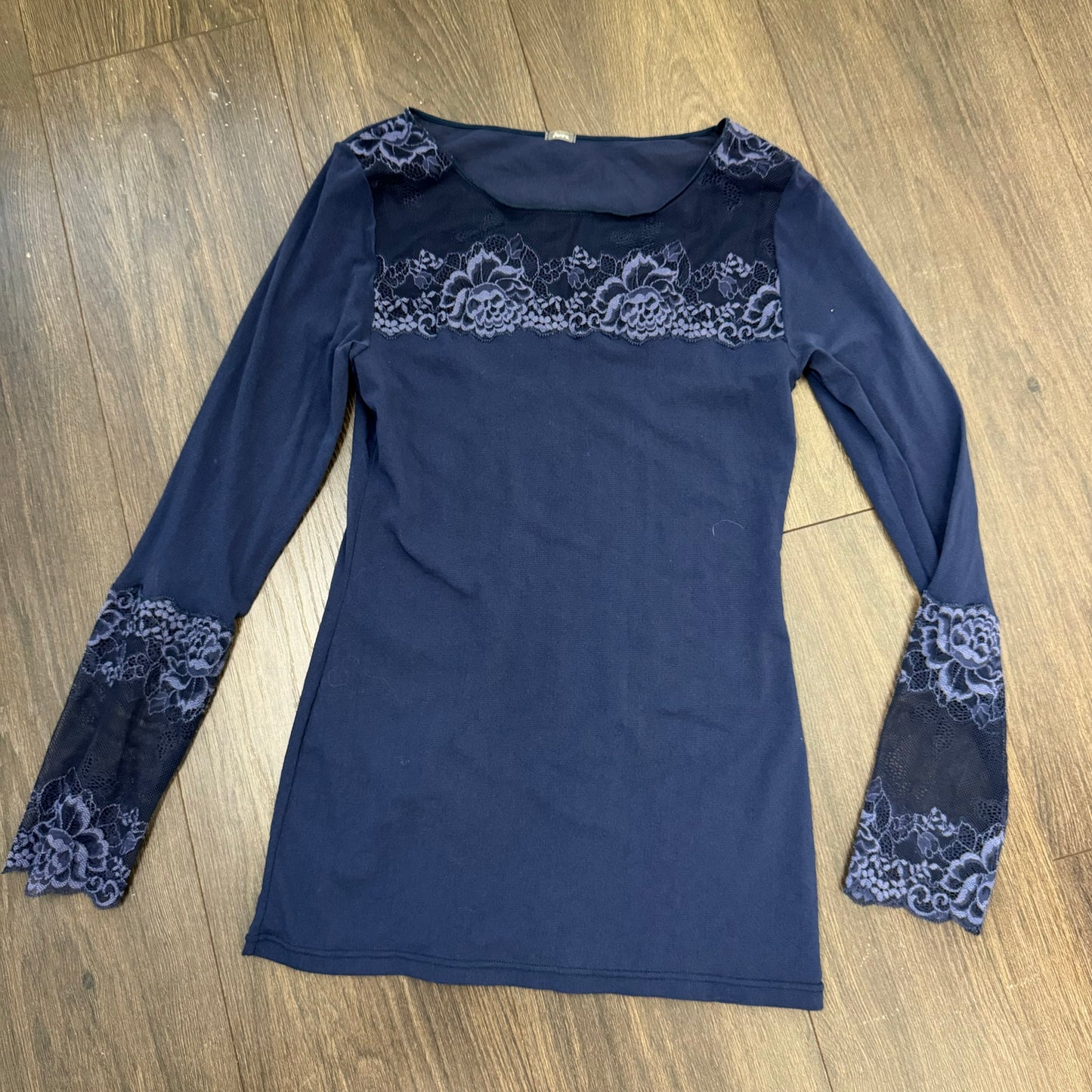 Micro Mesh Lace Long Sleeve Top