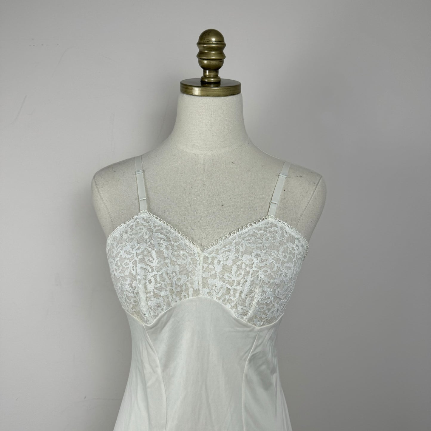 Vintage Romantic Cream Lace Slip Dress