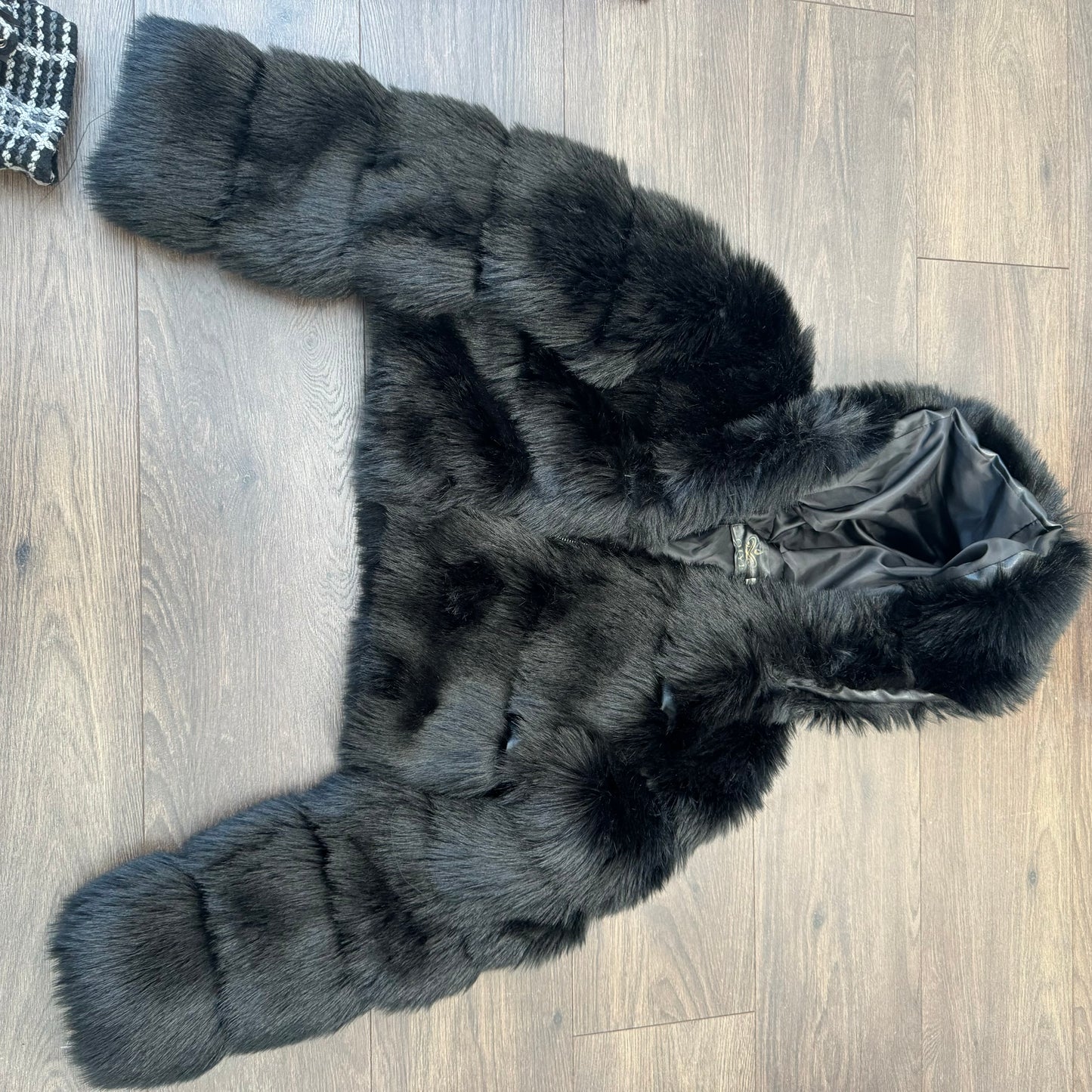 Black Faux Fur Cropped Jacket