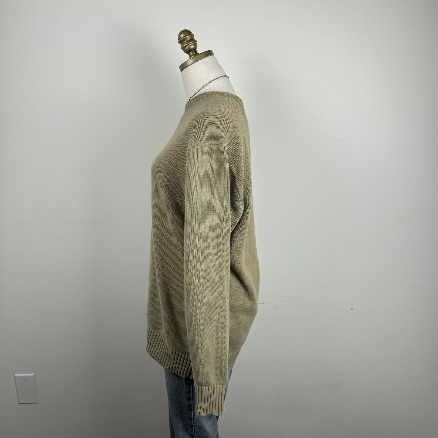 Sage Green Oversized Knit Sweater
