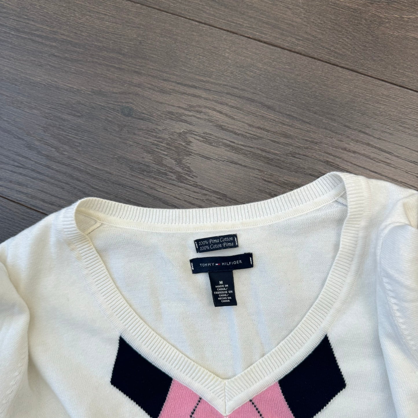 Tommy Cream Argyle Sweater