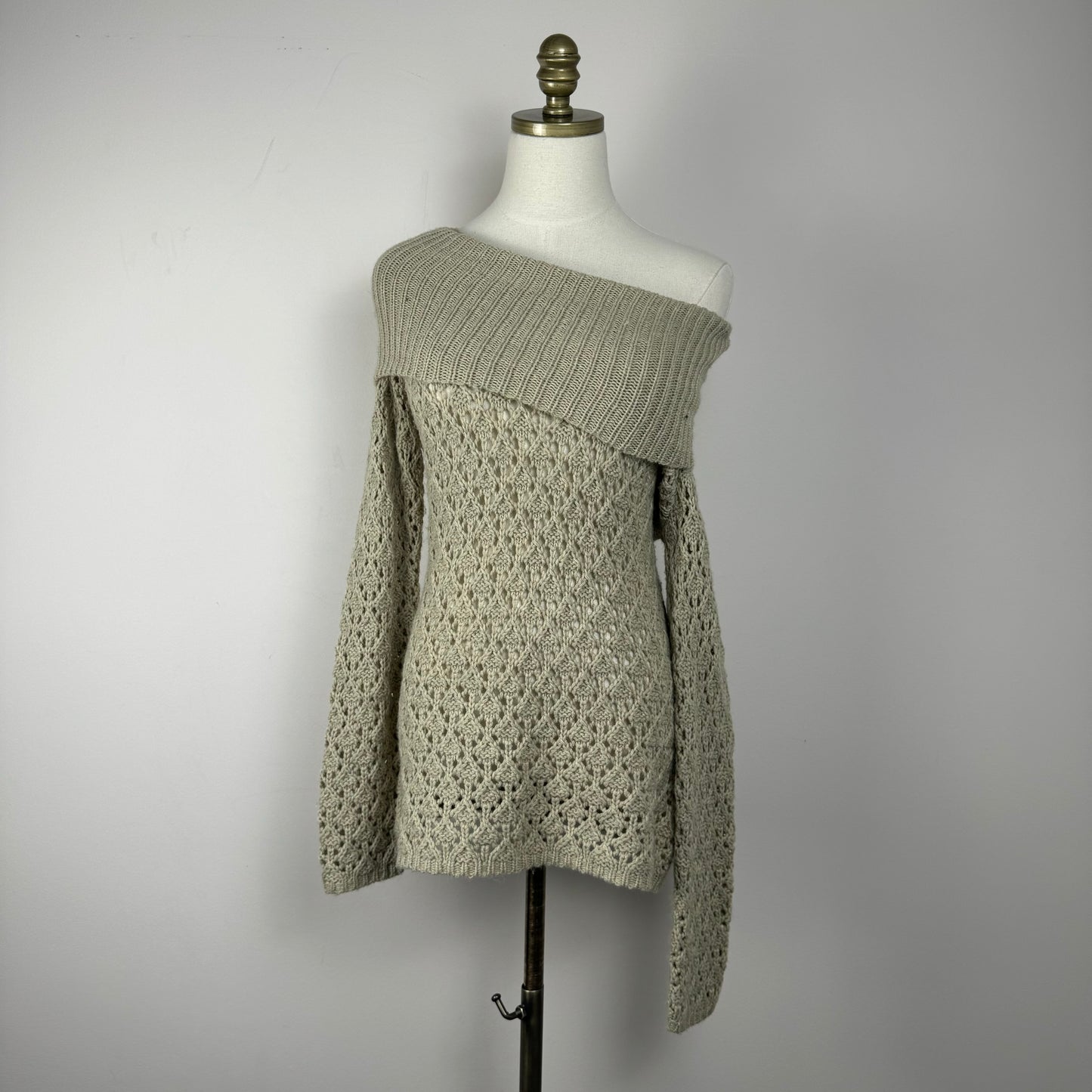 Vintage Beige Open Knit Sweater