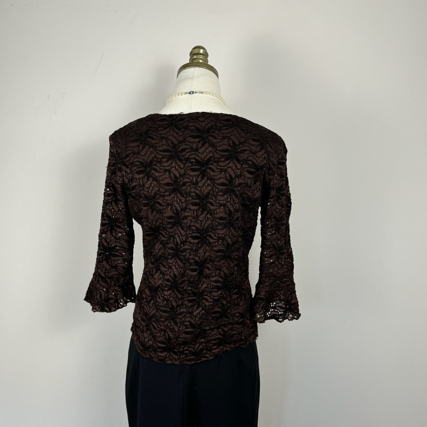 Vintage Brown Lace Top