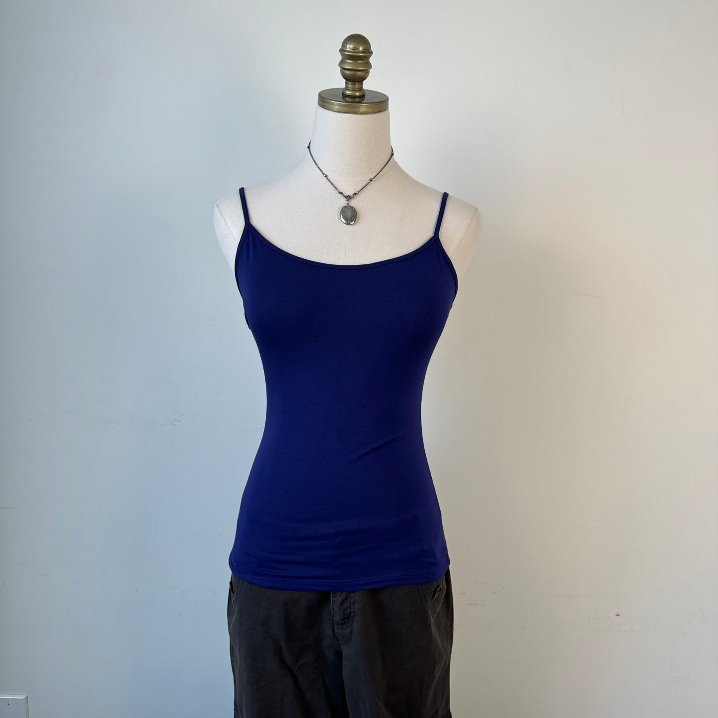 Le Chateau Dark Purple Fitted Slinky Tank Top
