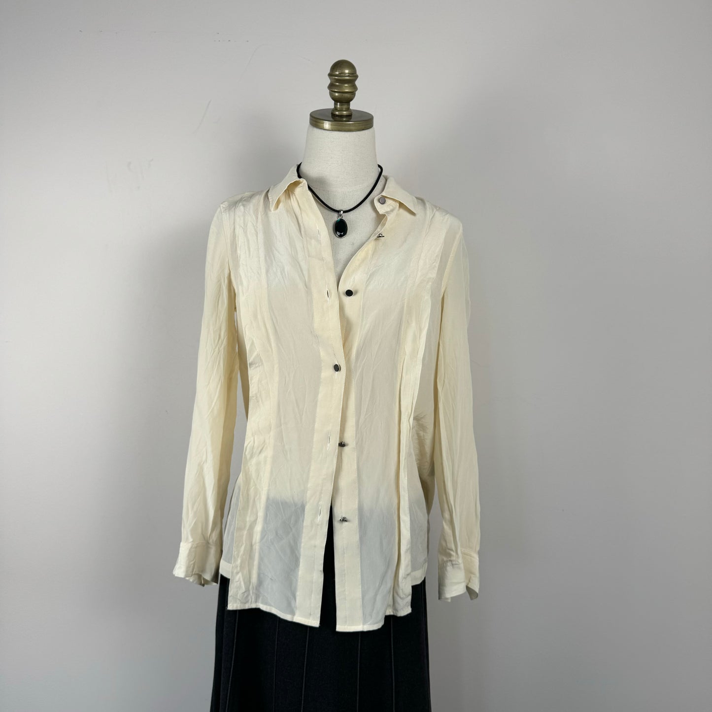 Marc Jacobs Cream 100% Silk Button Up Shirt