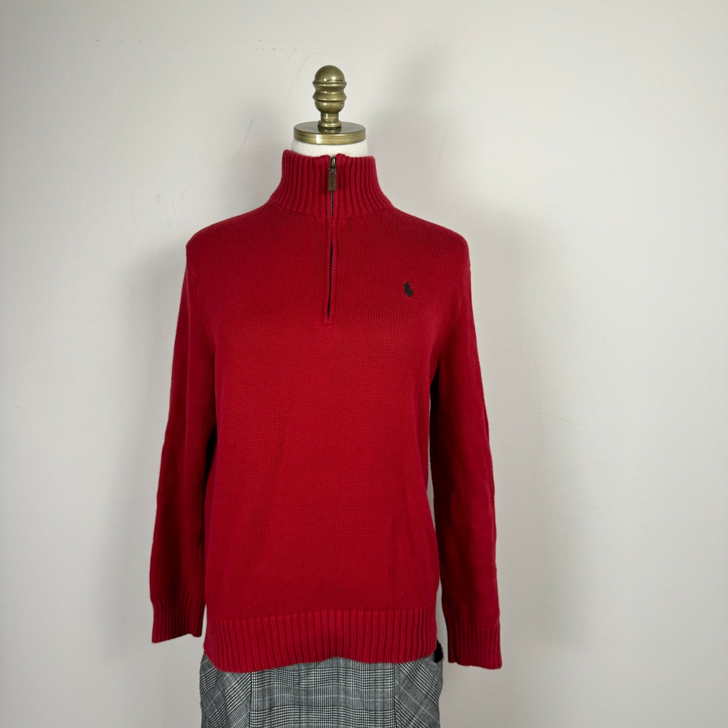 Red Polo Ralph Lauren Quarter Zip Sweater