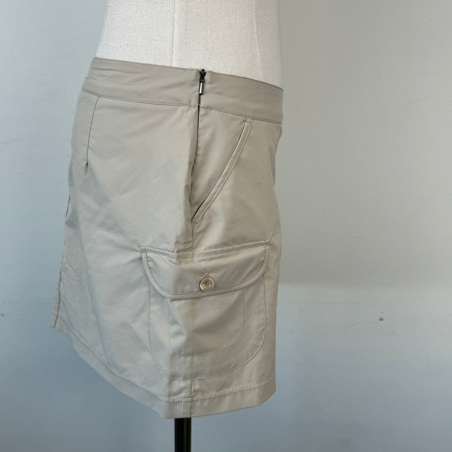 Beige Mini Skirt (Skort)