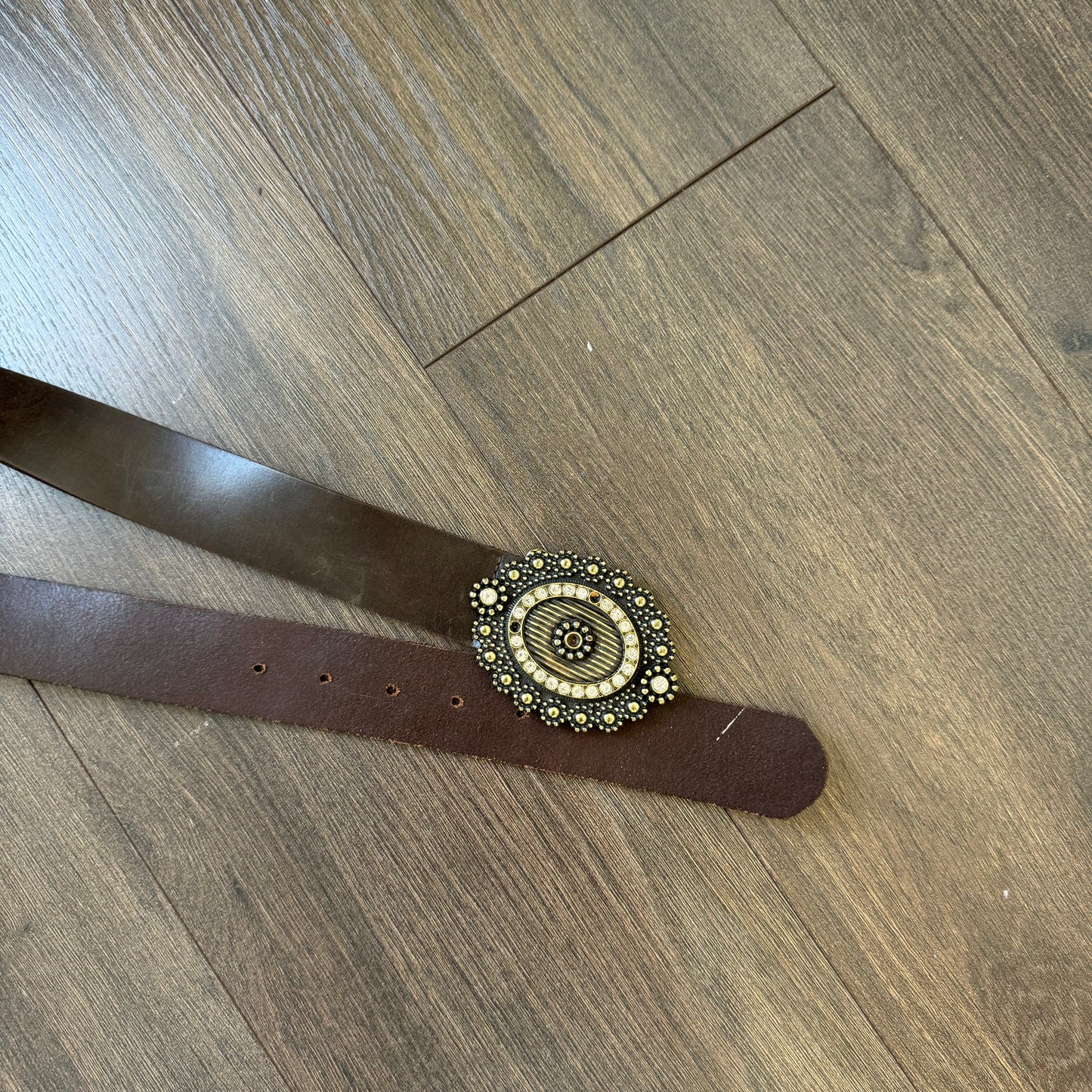 Vintage Boho Antique Buckle Leather Belt