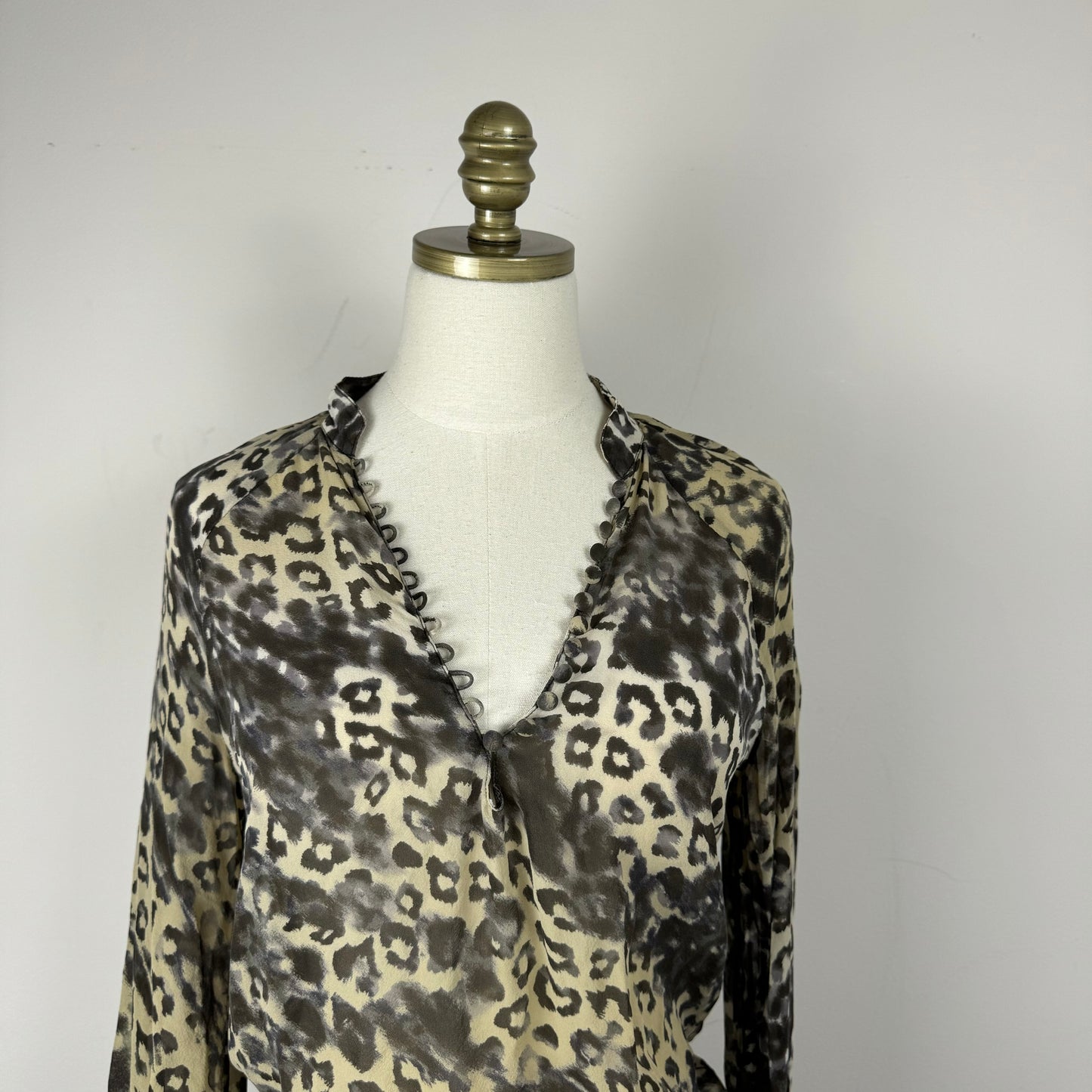 Guess Semi Sheer Leopard Print Top