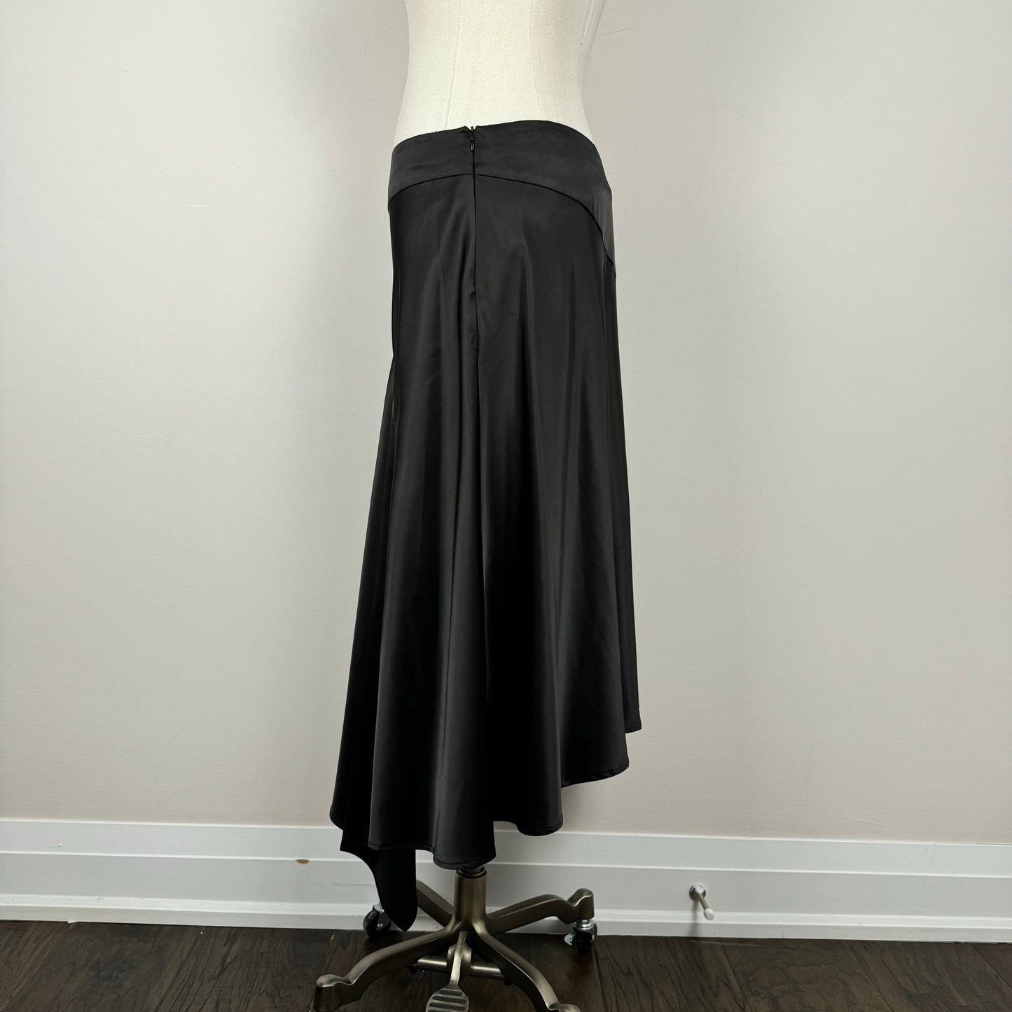 Vintage Silk Asymmetric Midi Skirt