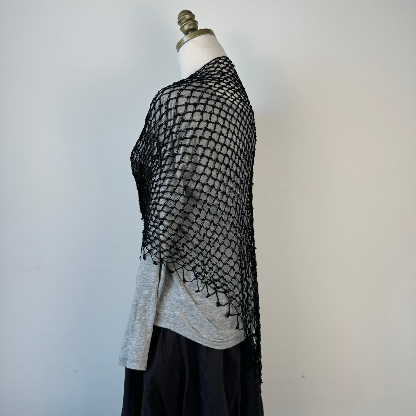 Black Knit Skinny Scarf