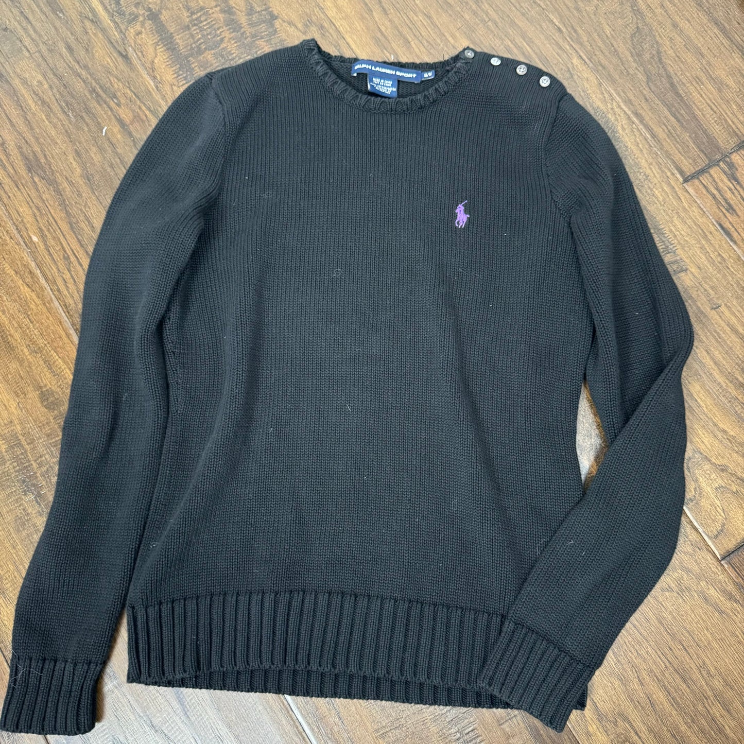 Vintage Black Polo Knit Sweater