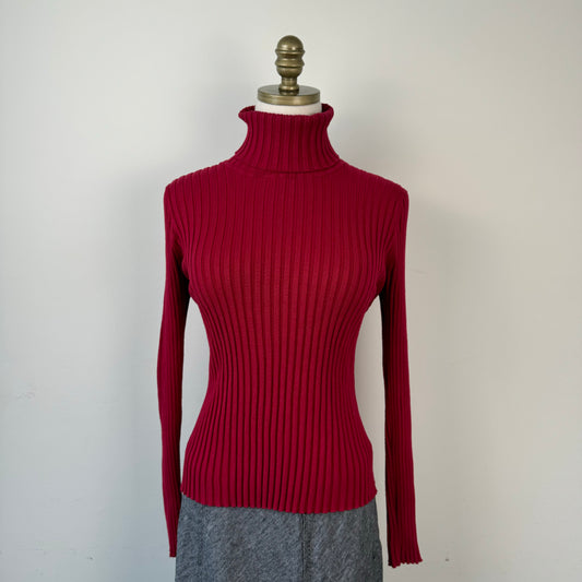 Red Fitted Turtleneck Sweater