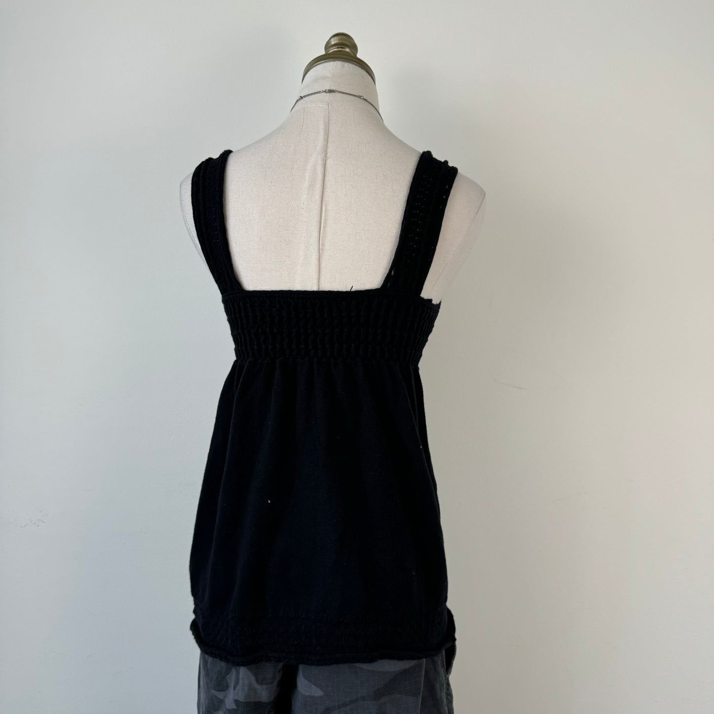 Black Knit Babydoll Top