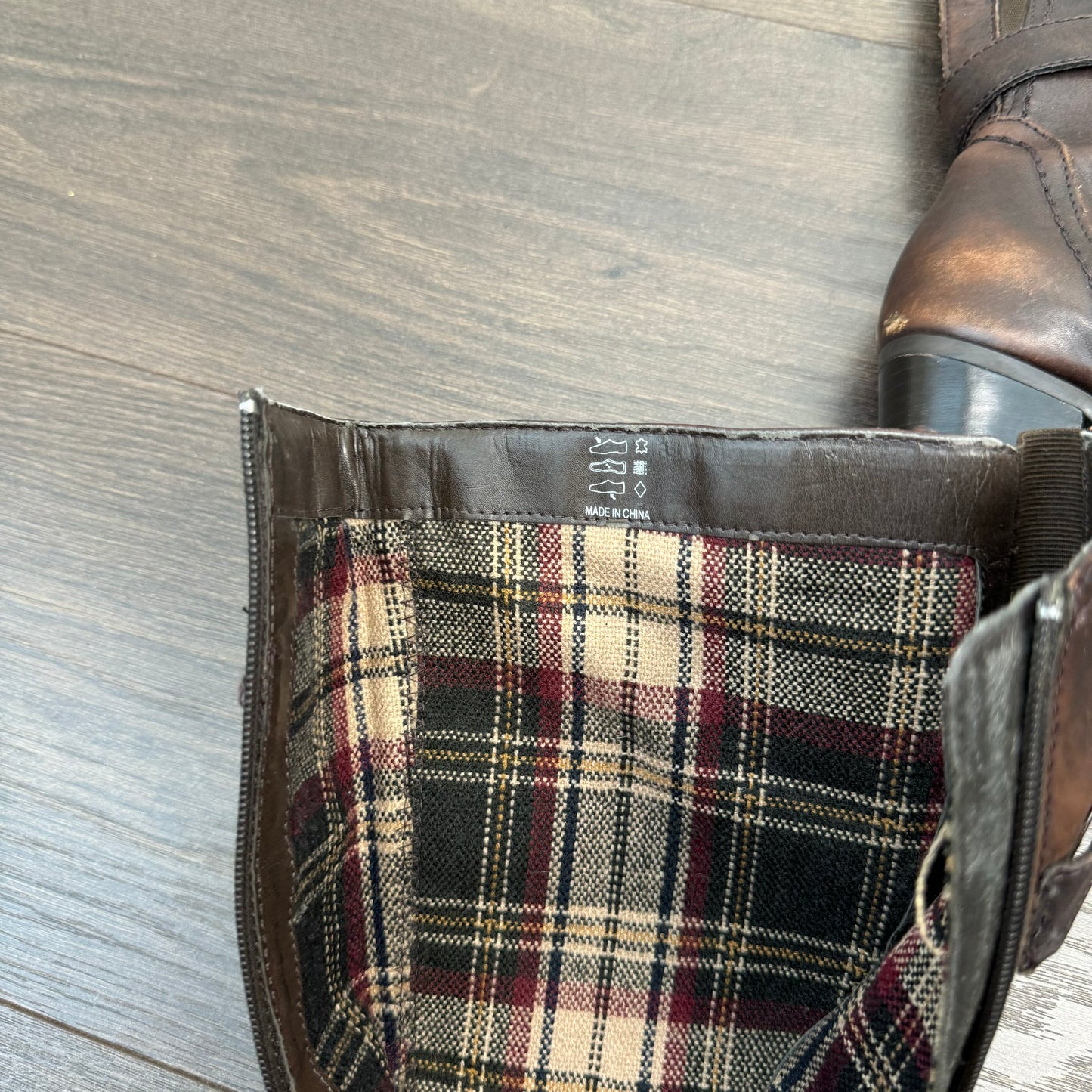 Spring Brown Knee High Buckled Boot Heels (US 6.5-7)