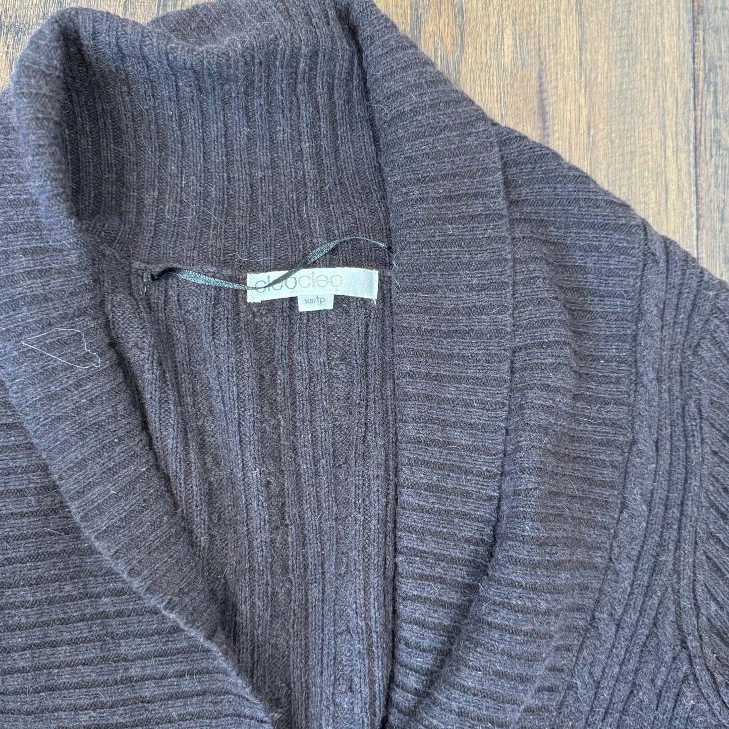 Brown Knit Open Front Top