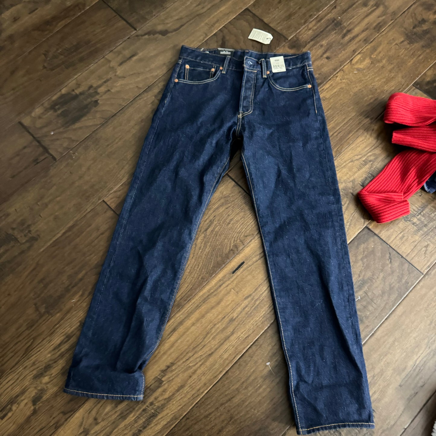 Levi's Dark Wash 501 Straight Leg Jeans