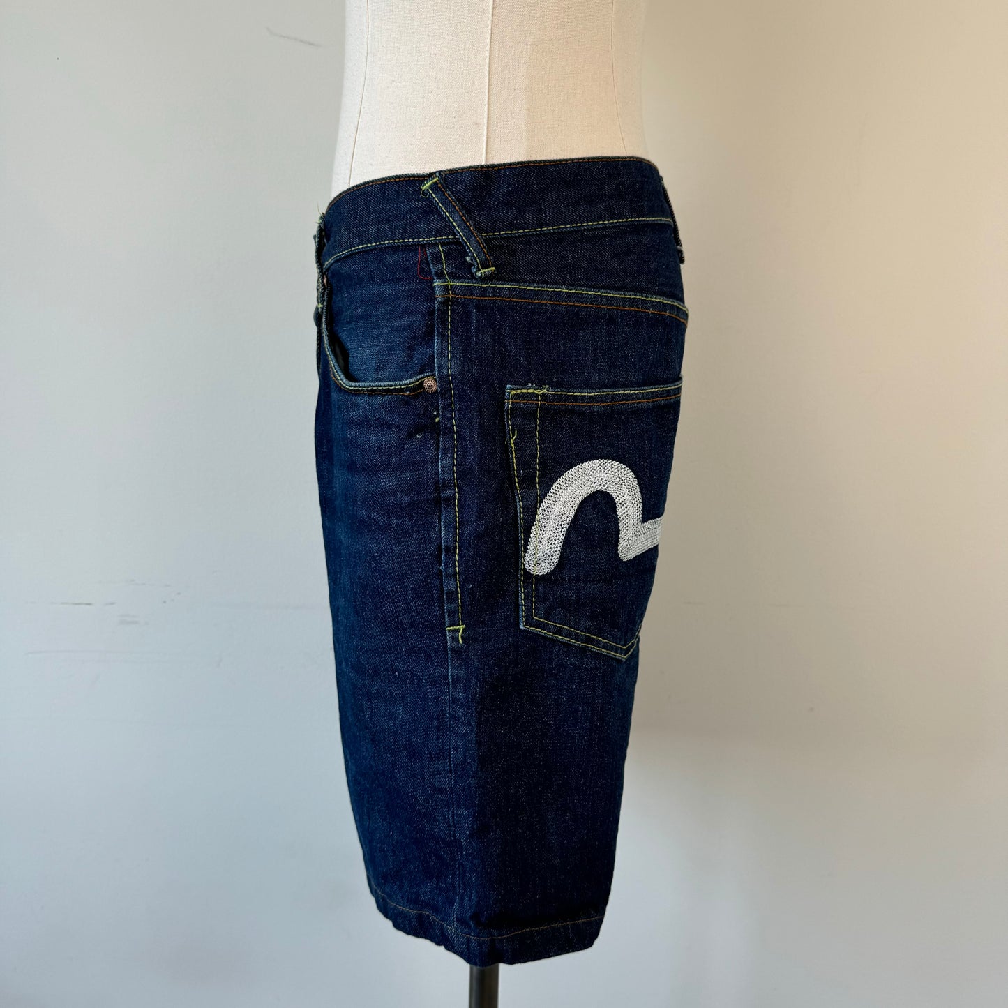 Evisu Dark Wash Denim Jorts