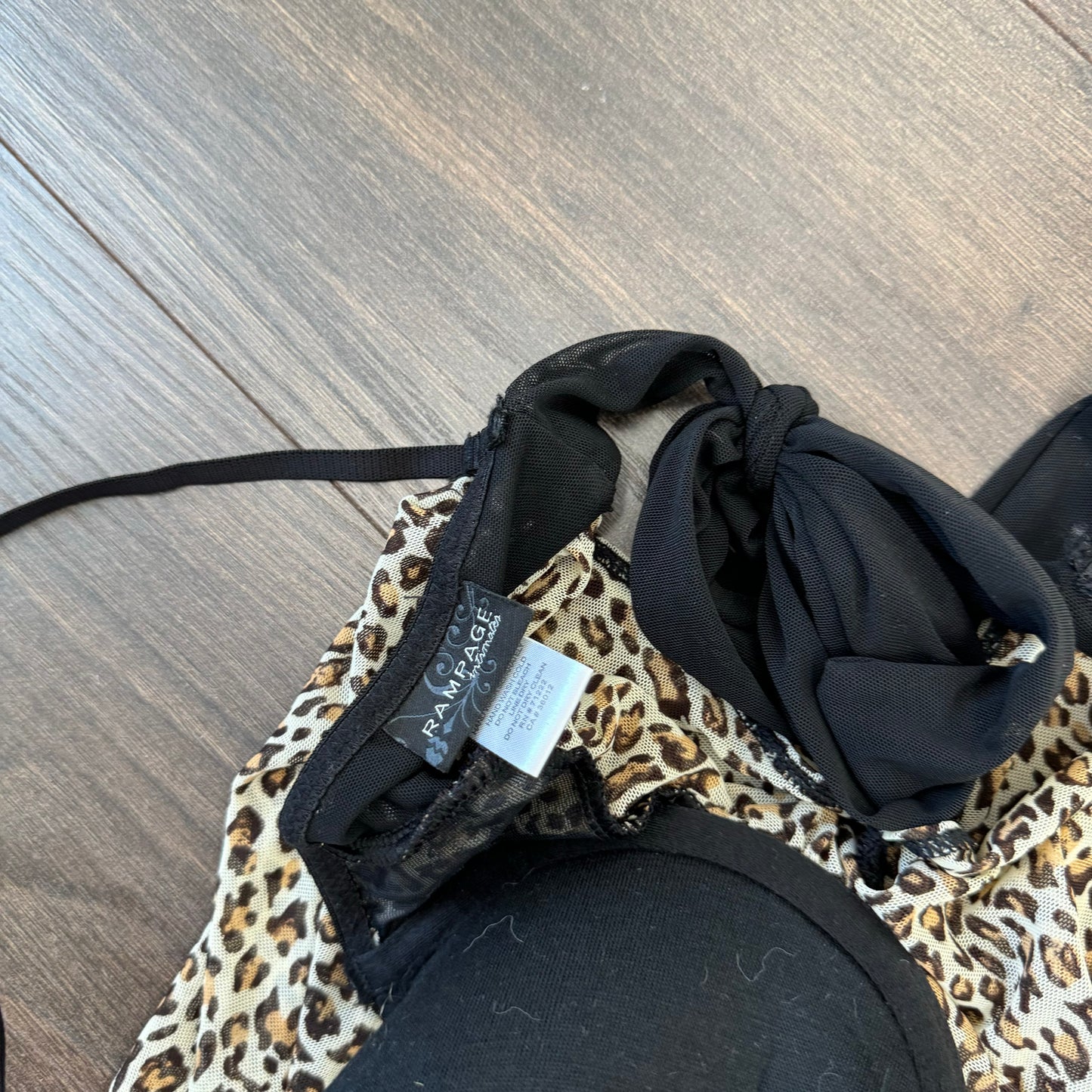 Rampage Leopard Print Mesh Babydoll Top